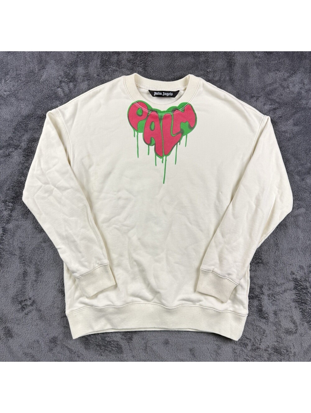 Palm Angels Spray Heart Sweatshirt Off White MenXL Hype Logo Designer Streetwear